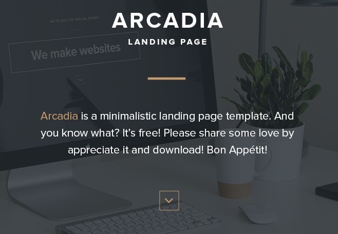 Arcadia Landing Page